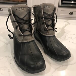 Sperry Saltwater Duck Boot Gray Suede Leather Waterproof Women’s Size 11